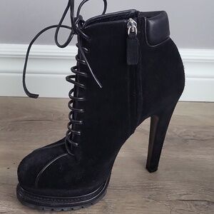 Barbara Bui Suede Platform Lace Up Ankle Boot.